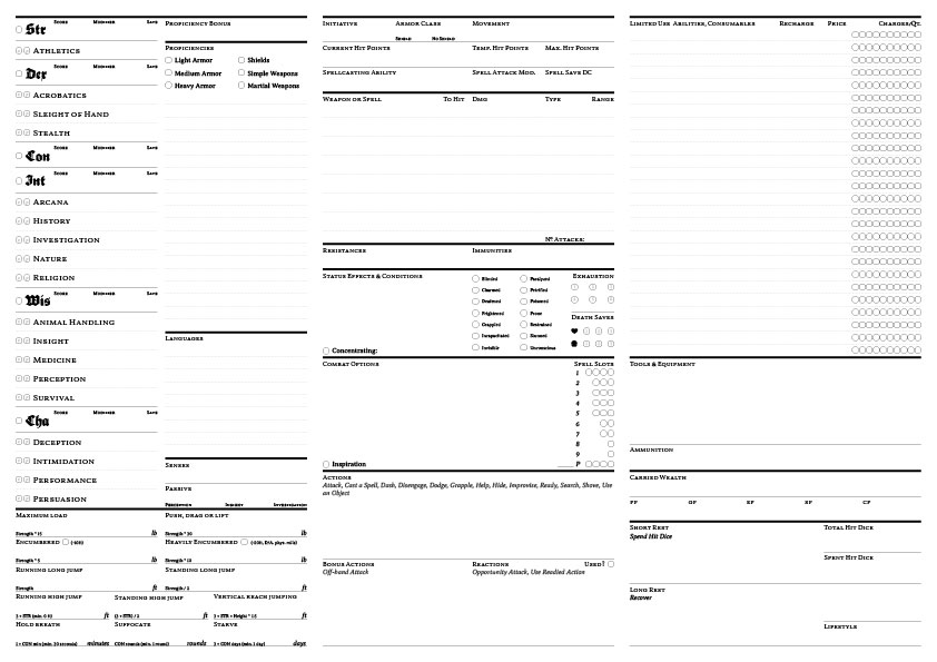 The basics sheet, as it appears in InDesign